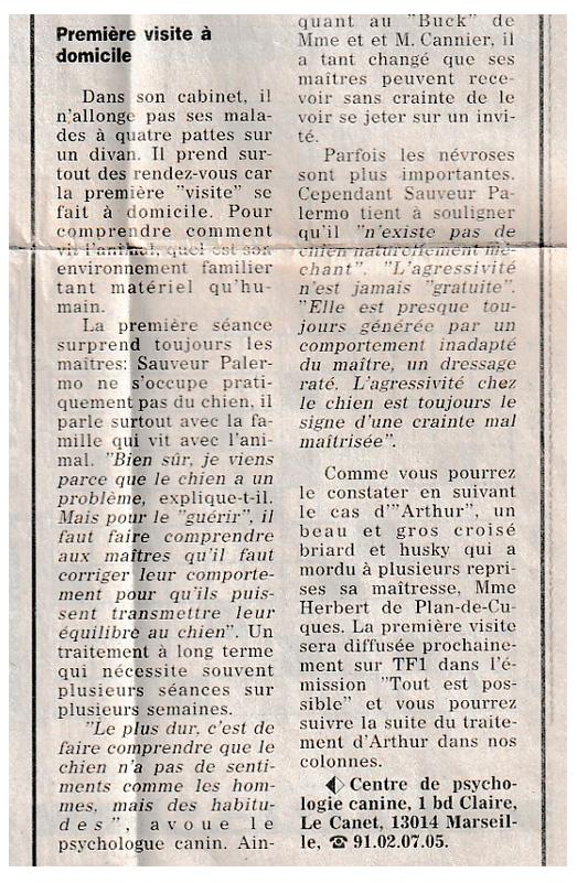 Presse comportementaliste canin marseille palermo 2